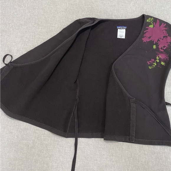 Patagonia Brown Wrap Tie V-neck Casual Long Sleeves Cardigan Top Size M - Picture 6 of 10